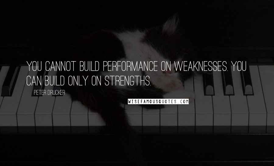 Peter Drucker Quotes: You cannot build performance on weaknesses. You can build only on strengths.