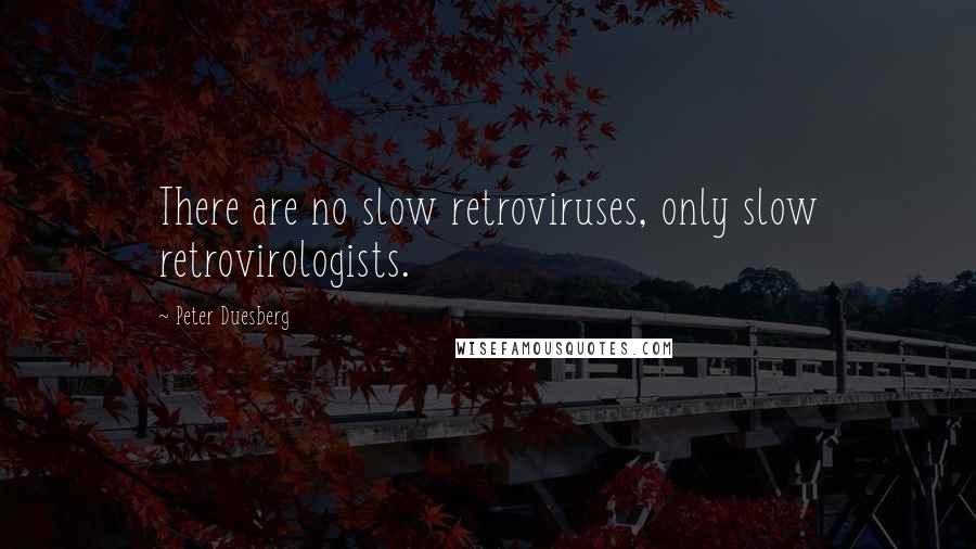 Peter Duesberg Quotes: There are no slow retroviruses, only slow retrovirologists.