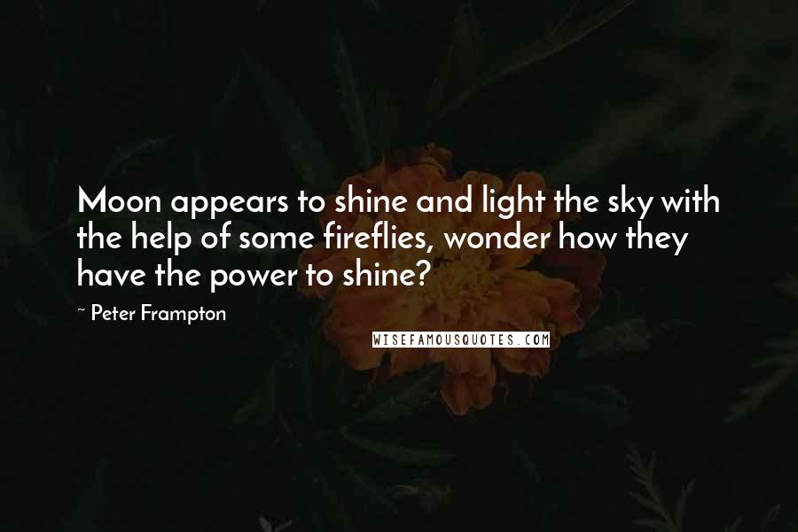 Peter Frampton Quotes: Moon appears to shine and light the sky with the help of some fireflies, wonder how they have the power to shine?