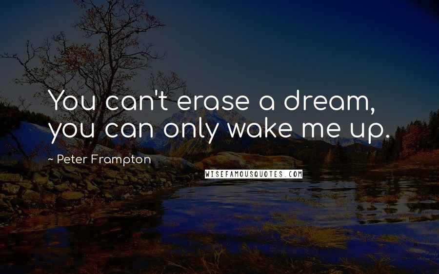 Peter Frampton Quotes: You can't erase a dream, you can only wake me up.