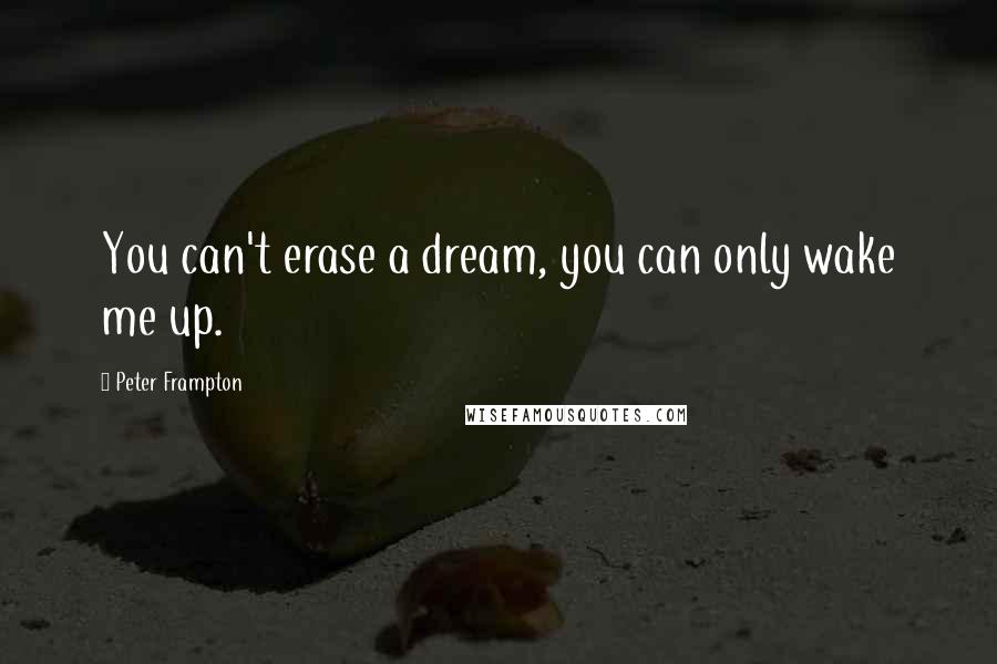 Peter Frampton Quotes: You can't erase a dream, you can only wake me up.