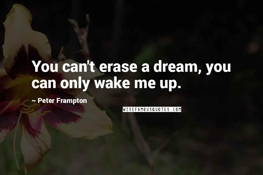 Peter Frampton Quotes: You can't erase a dream, you can only wake me up.