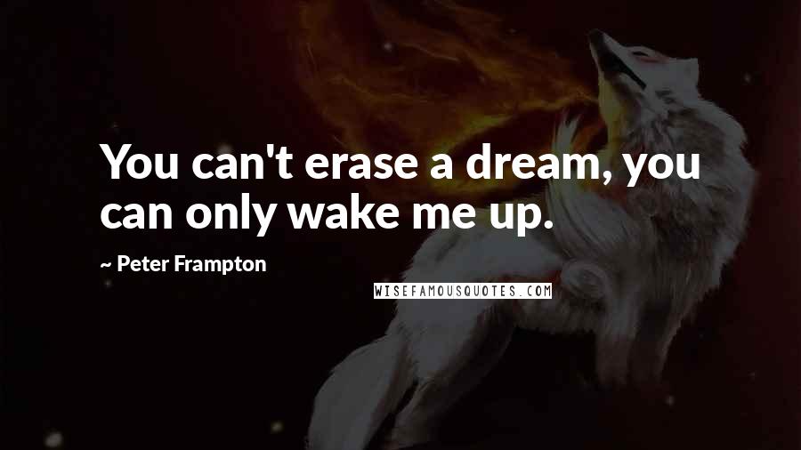 Peter Frampton Quotes: You can't erase a dream, you can only wake me up.