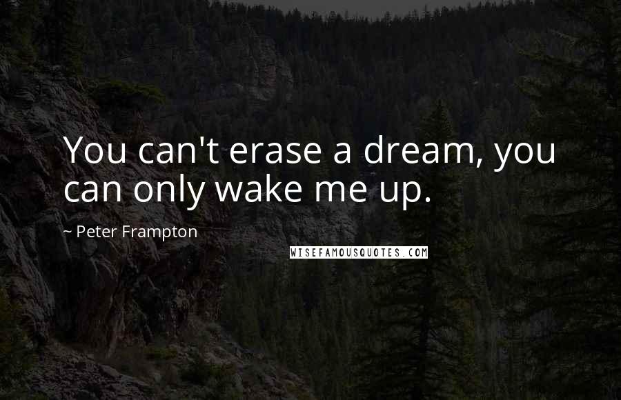 Peter Frampton Quotes: You can't erase a dream, you can only wake me up.