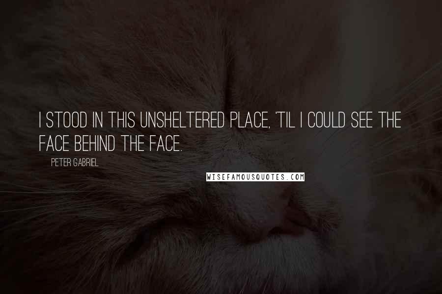 Peter Gabriel Quotes: I stood in this unsheltered place, 'til I could see the face behind the face.