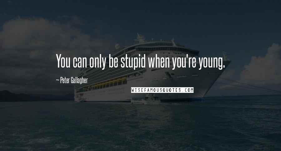 Peter Gallagher Quotes: You can only be stupid when you're young.