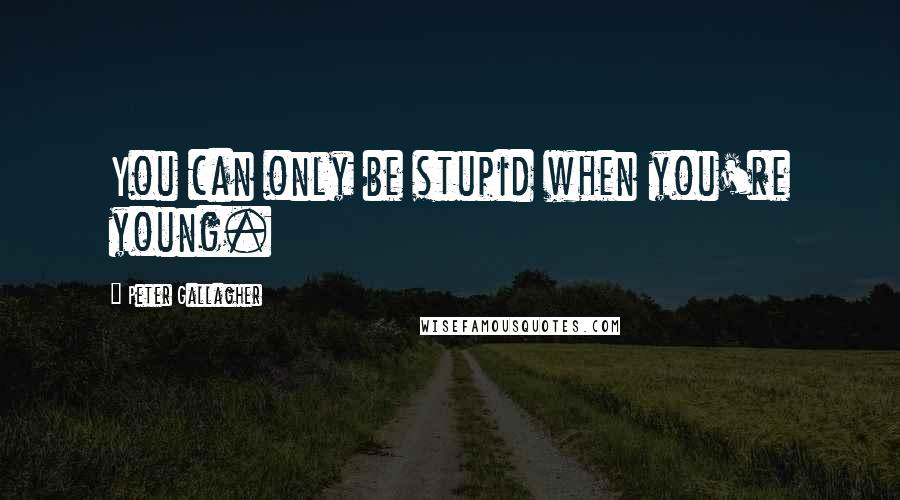 Peter Gallagher Quotes: You can only be stupid when you're young.