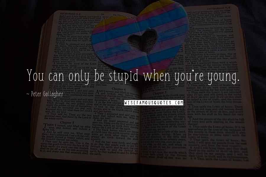 Peter Gallagher Quotes: You can only be stupid when you're young.