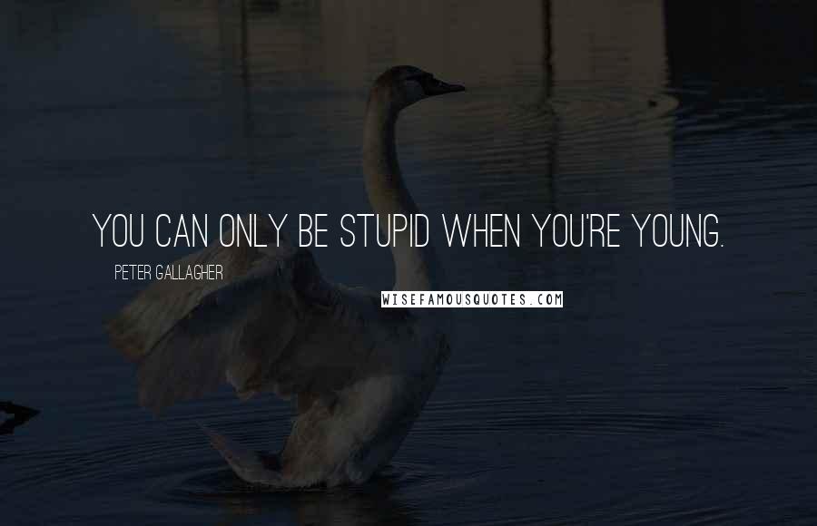 Peter Gallagher Quotes: You can only be stupid when you're young.