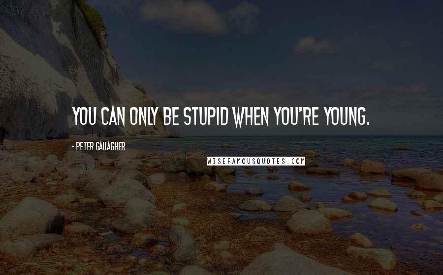 Peter Gallagher Quotes: You can only be stupid when you're young.