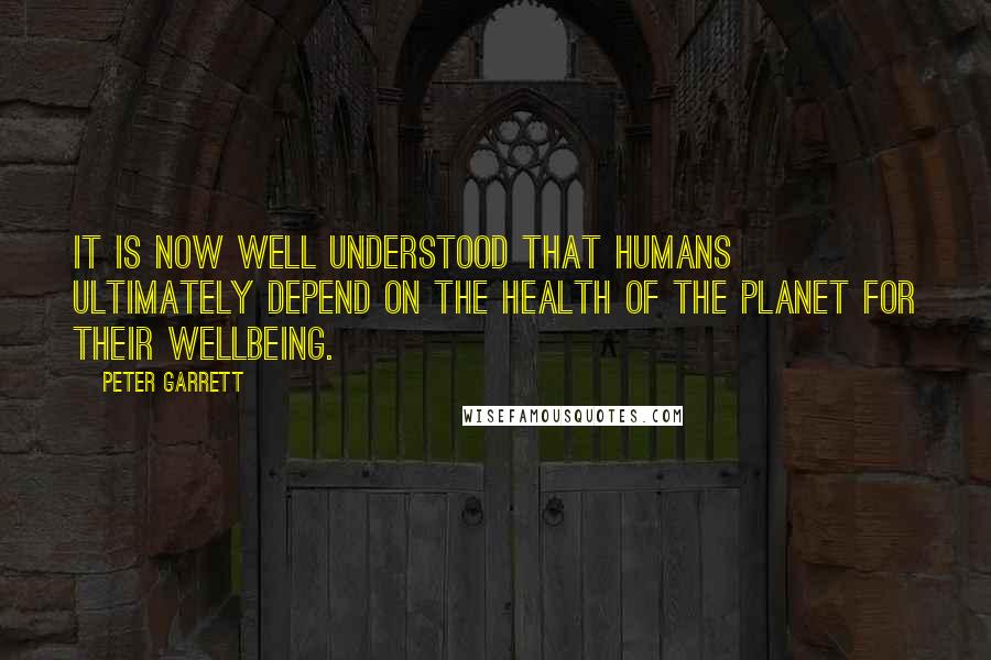 Peter Garrett Quotes: It is now well understood that humans ultimately depend on the health of the planet for their wellbeing.