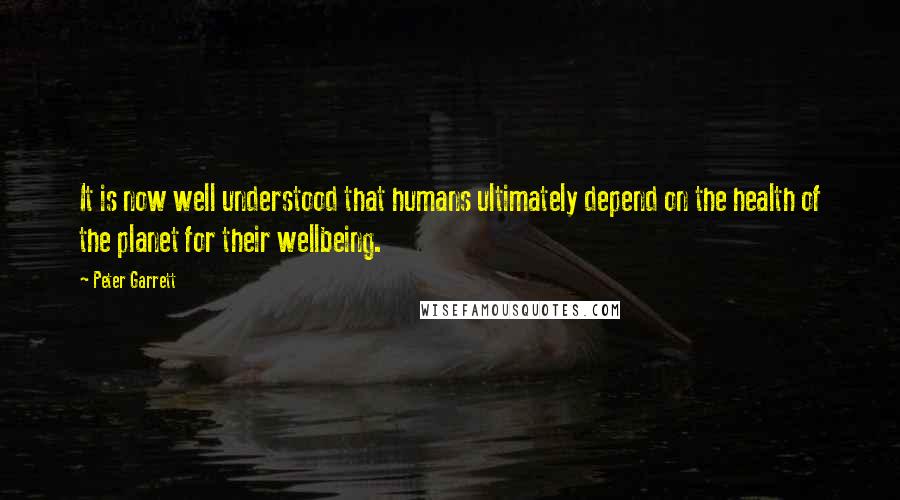 Peter Garrett Quotes: It is now well understood that humans ultimately depend on the health of the planet for their wellbeing.