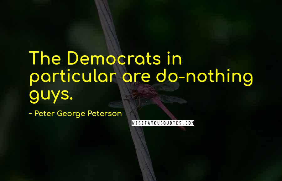 Peter George Peterson Quotes: The Democrats in particular are do-nothing guys.