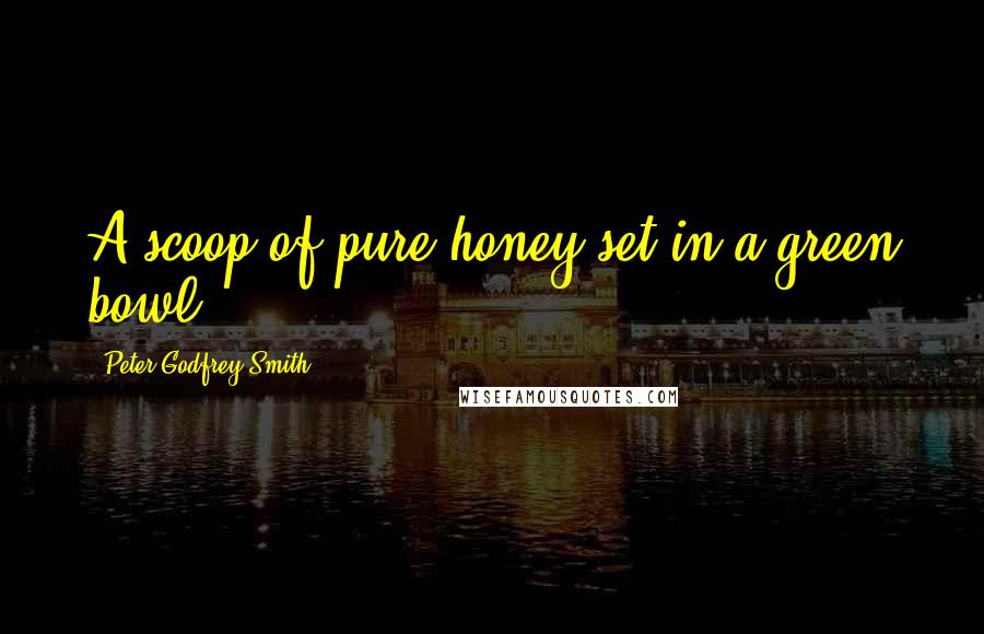 Peter Godfrey-Smith Quotes: A scoop of pure honey set in a green bowl.
