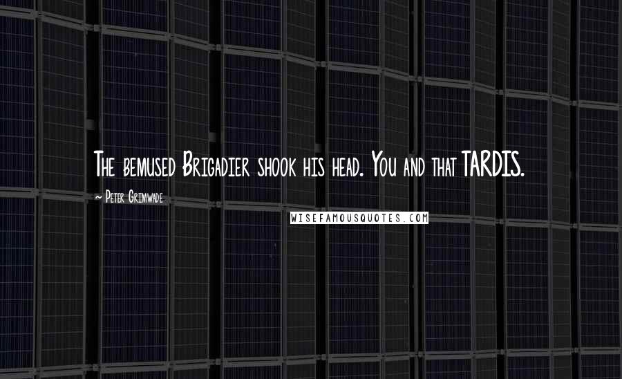 Peter Grimwade Quotes: The bemused Brigadier shook his head. You and that TARDIS.