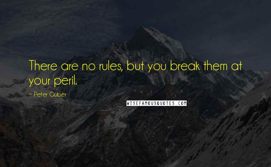 Peter Guber Quotes: There are no rules, but you break them at your peril.