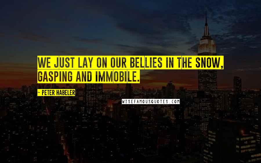 Peter Habeler Quotes: We just lay on our bellies in the snow, gasping and immobile.