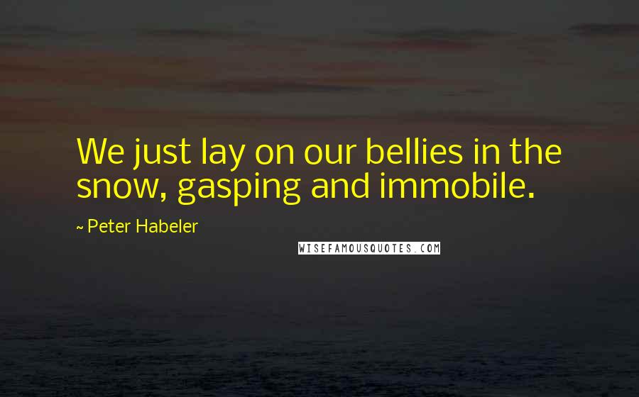 Peter Habeler Quotes: We just lay on our bellies in the snow, gasping and immobile.