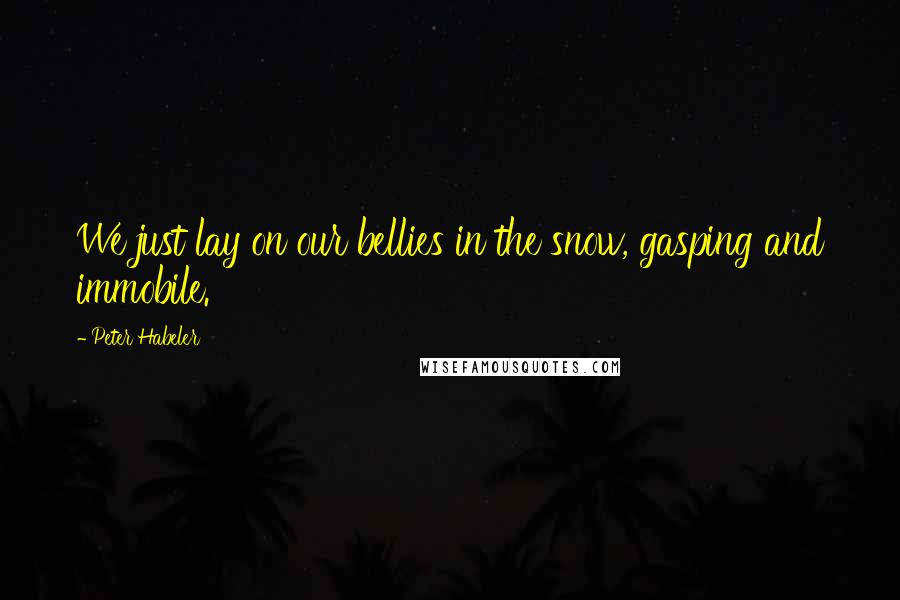 Peter Habeler Quotes: We just lay on our bellies in the snow, gasping and immobile.