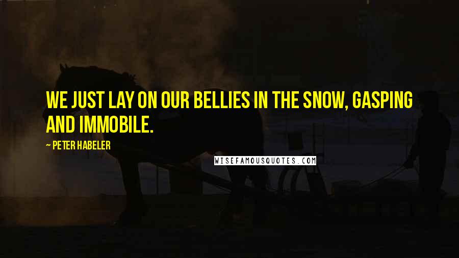 Peter Habeler Quotes: We just lay on our bellies in the snow, gasping and immobile.