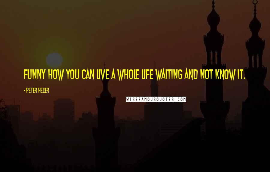 Peter Heller Quotes: Funny how you can live a whole life waiting and not know it.