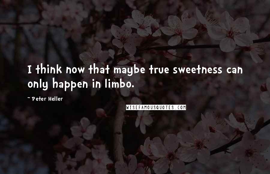 Peter Heller Quotes: I think now that maybe true sweetness can only happen in limbo.