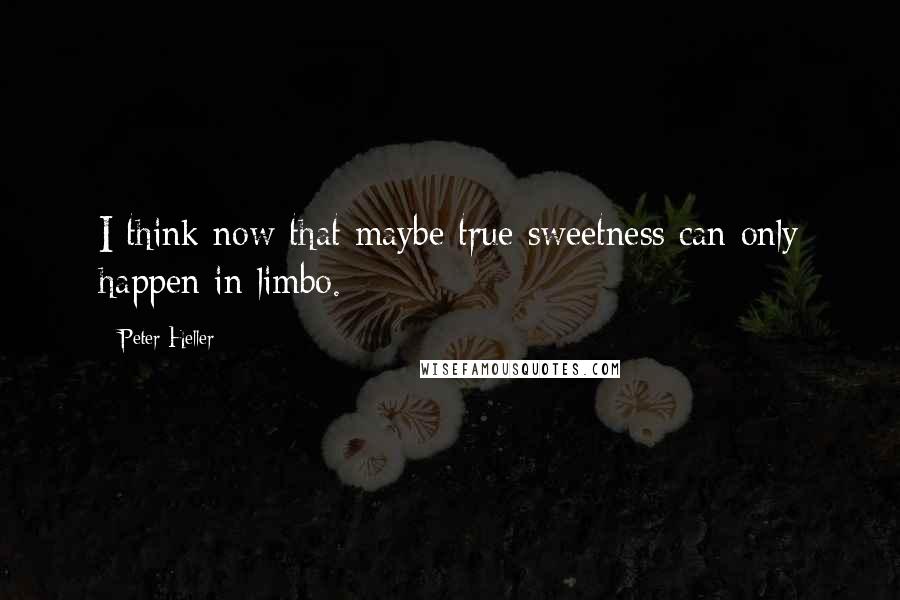 Peter Heller Quotes: I think now that maybe true sweetness can only happen in limbo.