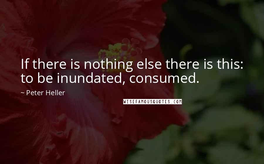 Peter Heller Quotes: If there is nothing else there is this: to be inundated, consumed.