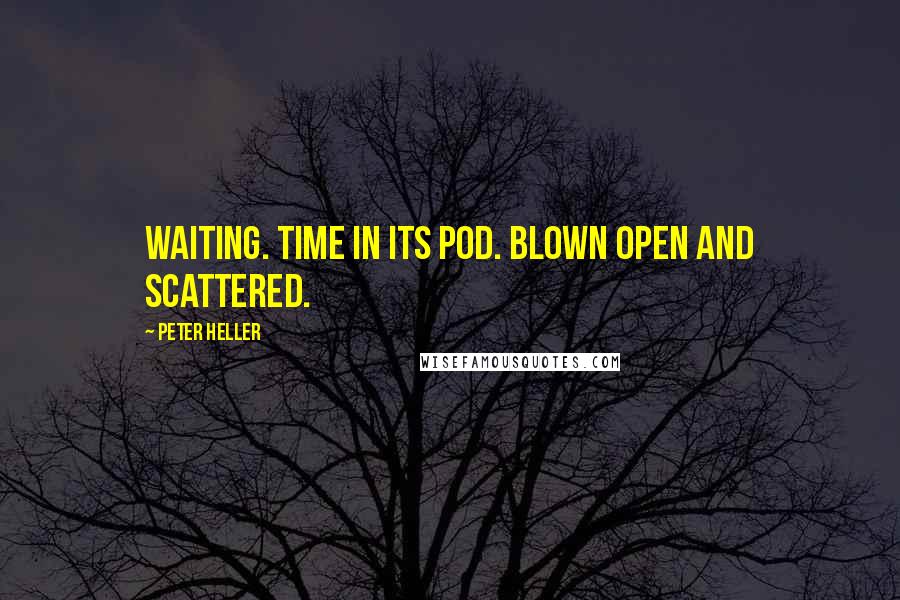 Peter Heller Quotes: Waiting. Time in its pod. Blown open and scattered.