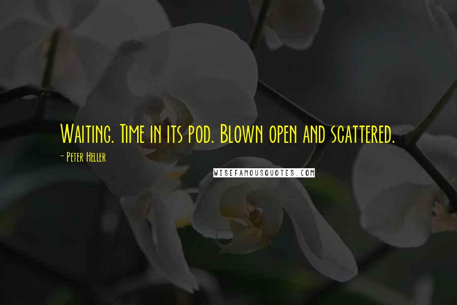 Peter Heller Quotes: Waiting. Time in its pod. Blown open and scattered.