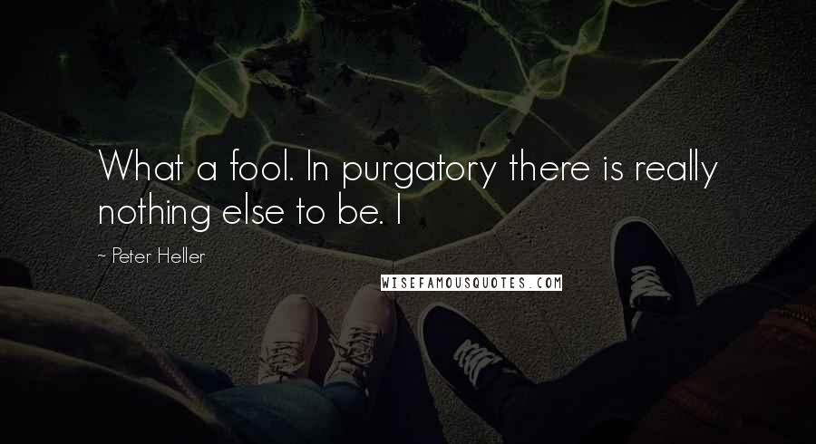 Peter Heller Quotes: What a fool. In purgatory there is really nothing else to be. I