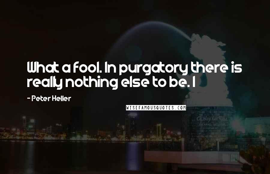 Peter Heller Quotes: What a fool. In purgatory there is really nothing else to be. I