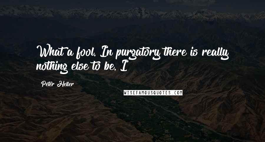 Peter Heller Quotes: What a fool. In purgatory there is really nothing else to be. I