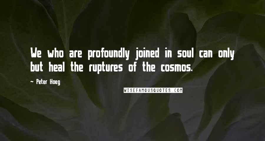 Peter Hoeg Quotes: We who are profoundly joined in soul can only but heal the ruptures of the cosmos.