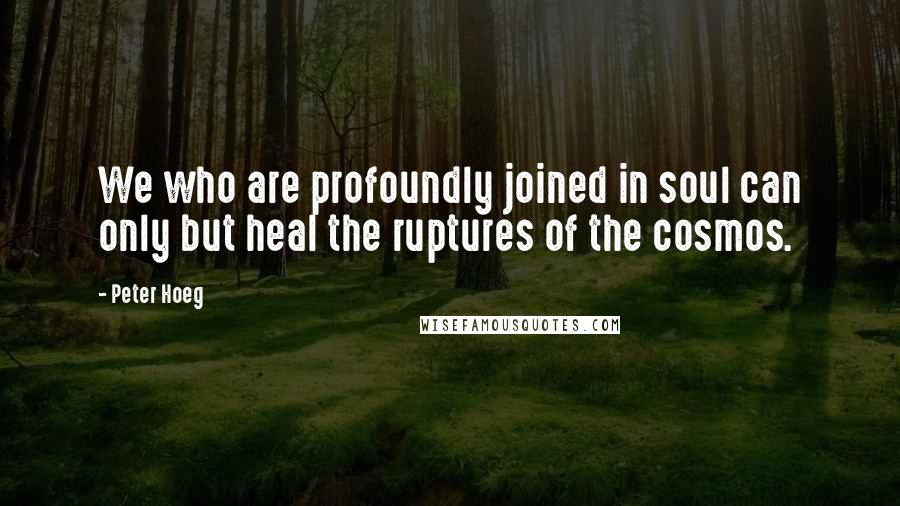 Peter Hoeg Quotes: We who are profoundly joined in soul can only but heal the ruptures of the cosmos.