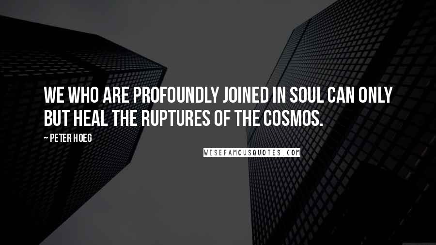 Peter Hoeg Quotes: We who are profoundly joined in soul can only but heal the ruptures of the cosmos.