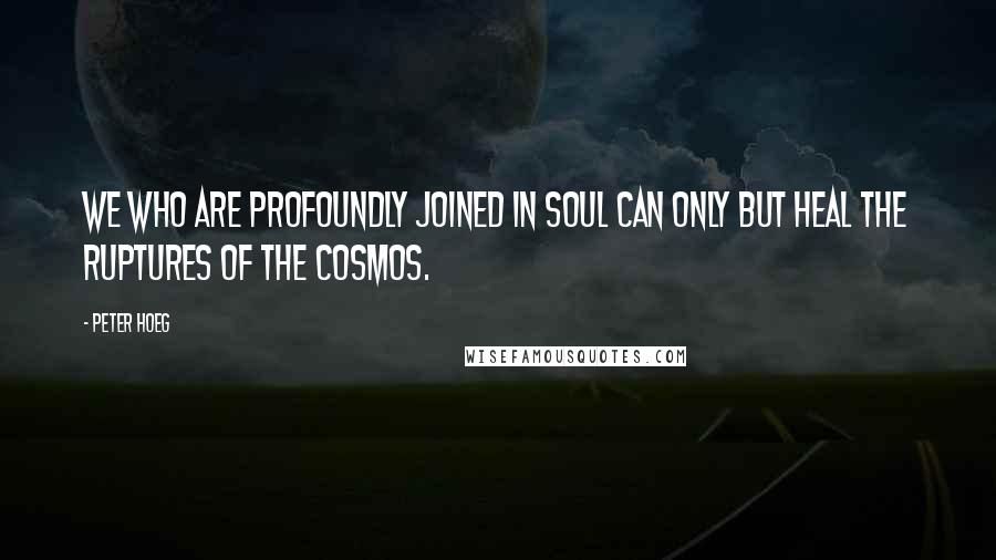 Peter Hoeg Quotes: We who are profoundly joined in soul can only but heal the ruptures of the cosmos.