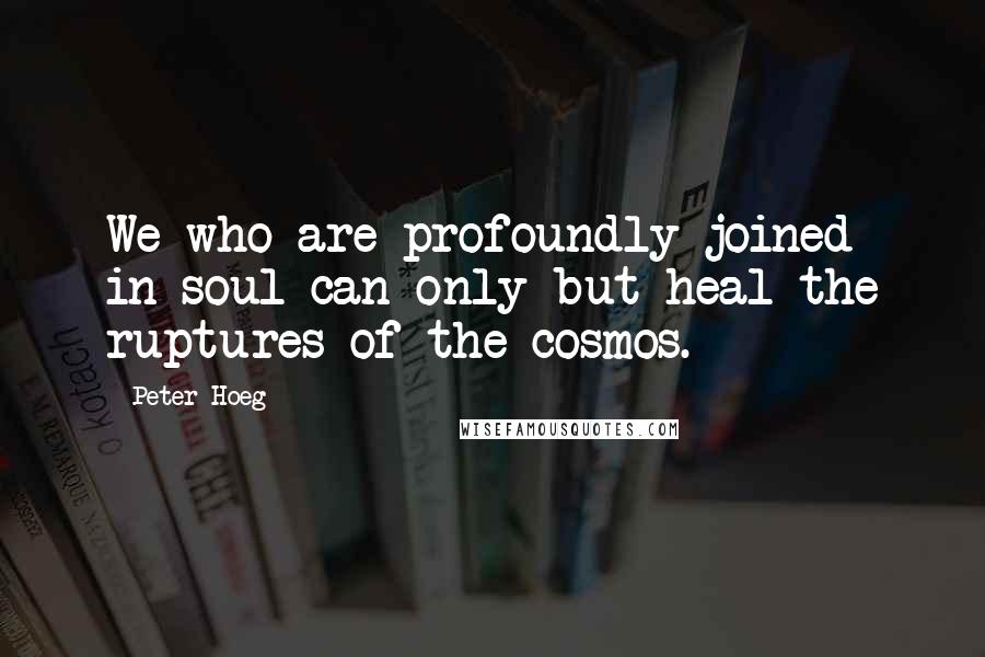 Peter Hoeg Quotes: We who are profoundly joined in soul can only but heal the ruptures of the cosmos.