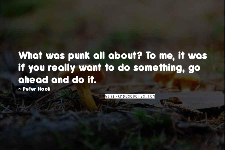 Peter Hook Quotes: What was punk all about? To me, it was if you really want to do something, go ahead and do it.