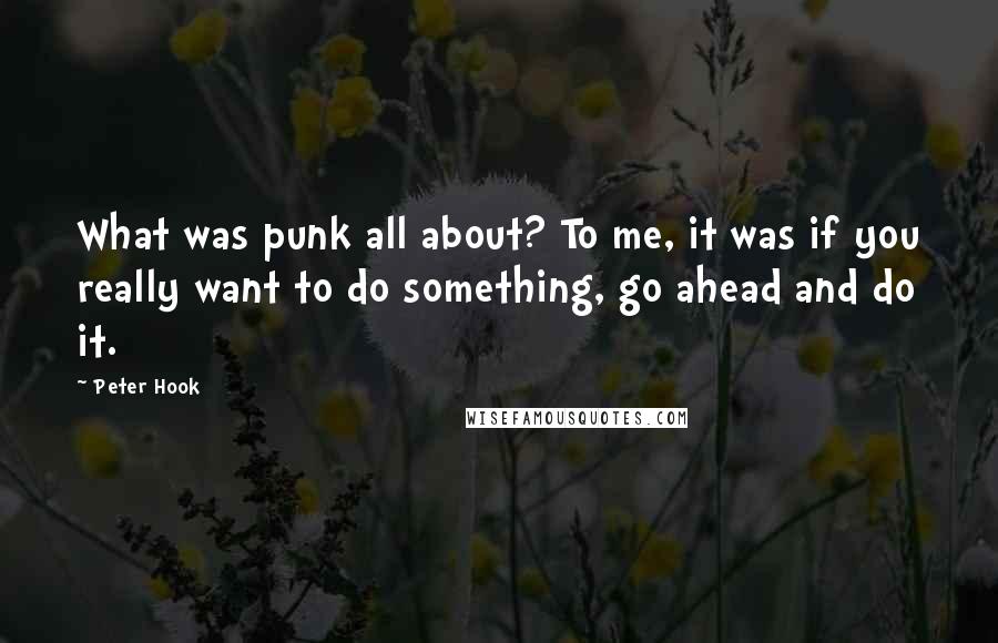 Peter Hook Quotes: What was punk all about? To me, it was if you really want to do something, go ahead and do it.