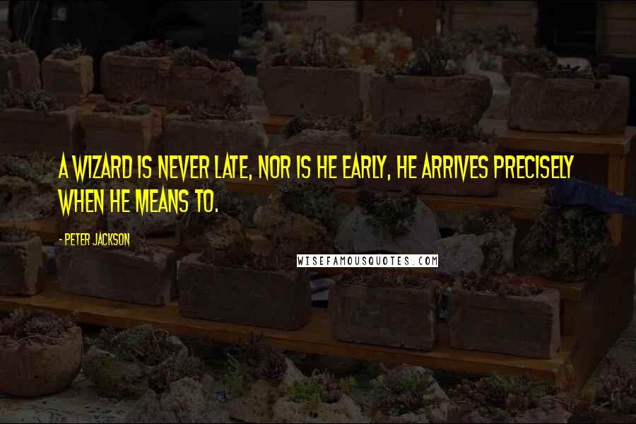 Peter Jackson Quotes: A wizard is never late, nor is he early, he arrives precisely when he means to.