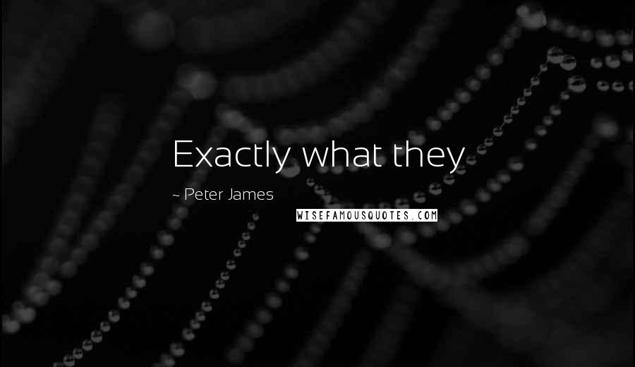 Peter James Quotes: Exactly what they