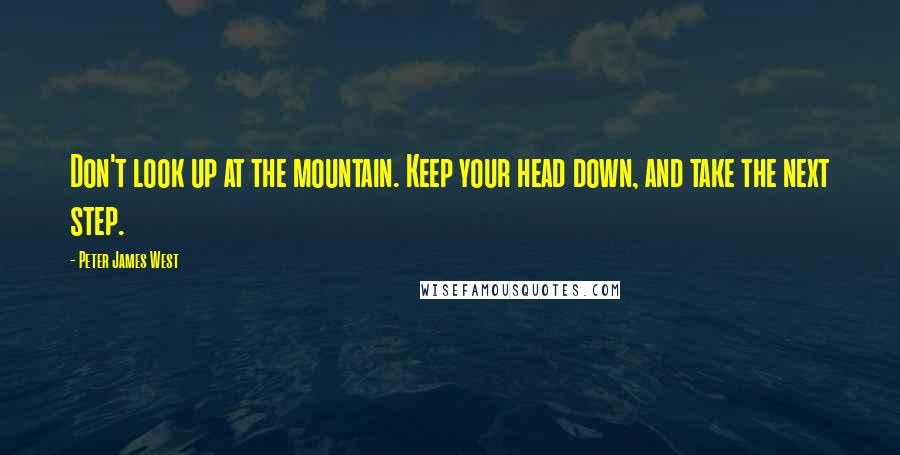 Peter James West Quotes: Don't look up at the mountain. Keep your head down, and take the next step.