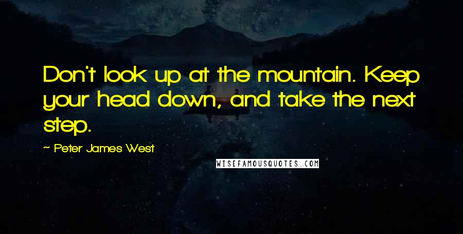 Peter James West Quotes: Don't look up at the mountain. Keep your head down, and take the next step.