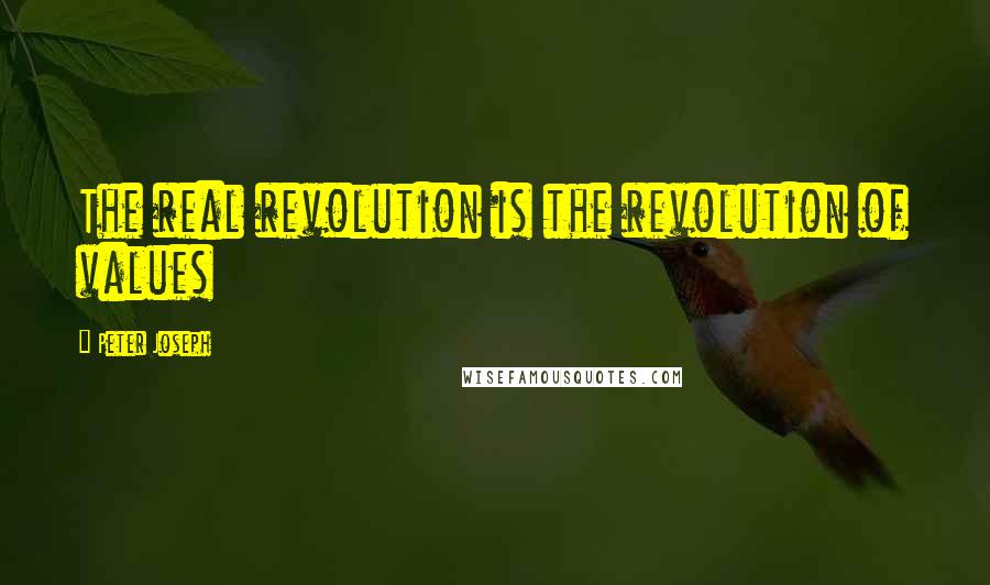 Peter Joseph Quotes: The real revolution is the revolution of values