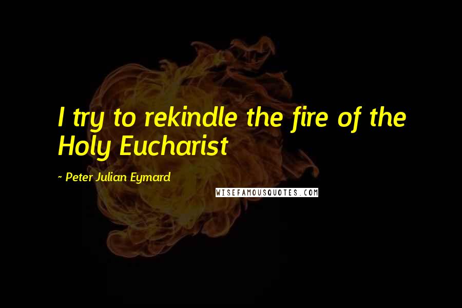 Peter Julian Eymard Quotes: I try to rekindle the fire of the Holy Eucharist