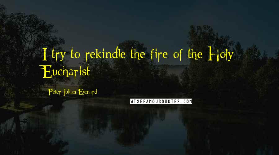 Peter Julian Eymard Quotes: I try to rekindle the fire of the Holy Eucharist