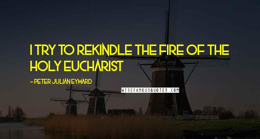 Peter Julian Eymard Quotes: I try to rekindle the fire of the Holy Eucharist