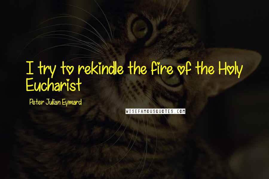 Peter Julian Eymard Quotes: I try to rekindle the fire of the Holy Eucharist