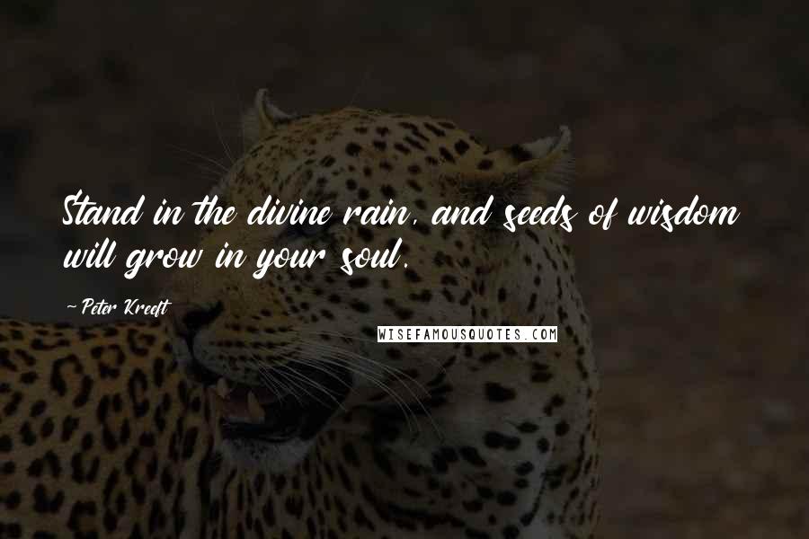 Peter Kreeft Quotes: Stand in the divine rain, and seeds of wisdom will grow in your soul.